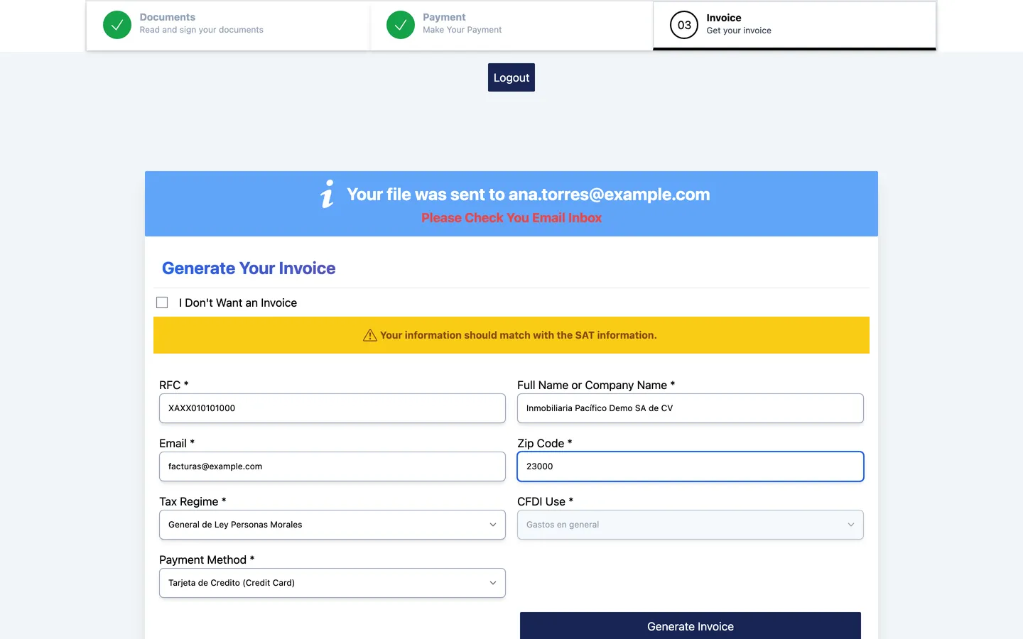 CFDI invoicing